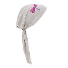 Load image into Gallery viewer, Pretied Head Scarf Sequin Dragonfly Modesty Chemo Cap