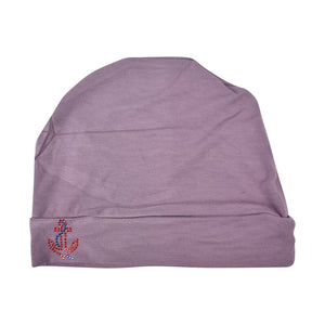 Chemo Beanie Sleep Cap with Red Stud Anchor Applique