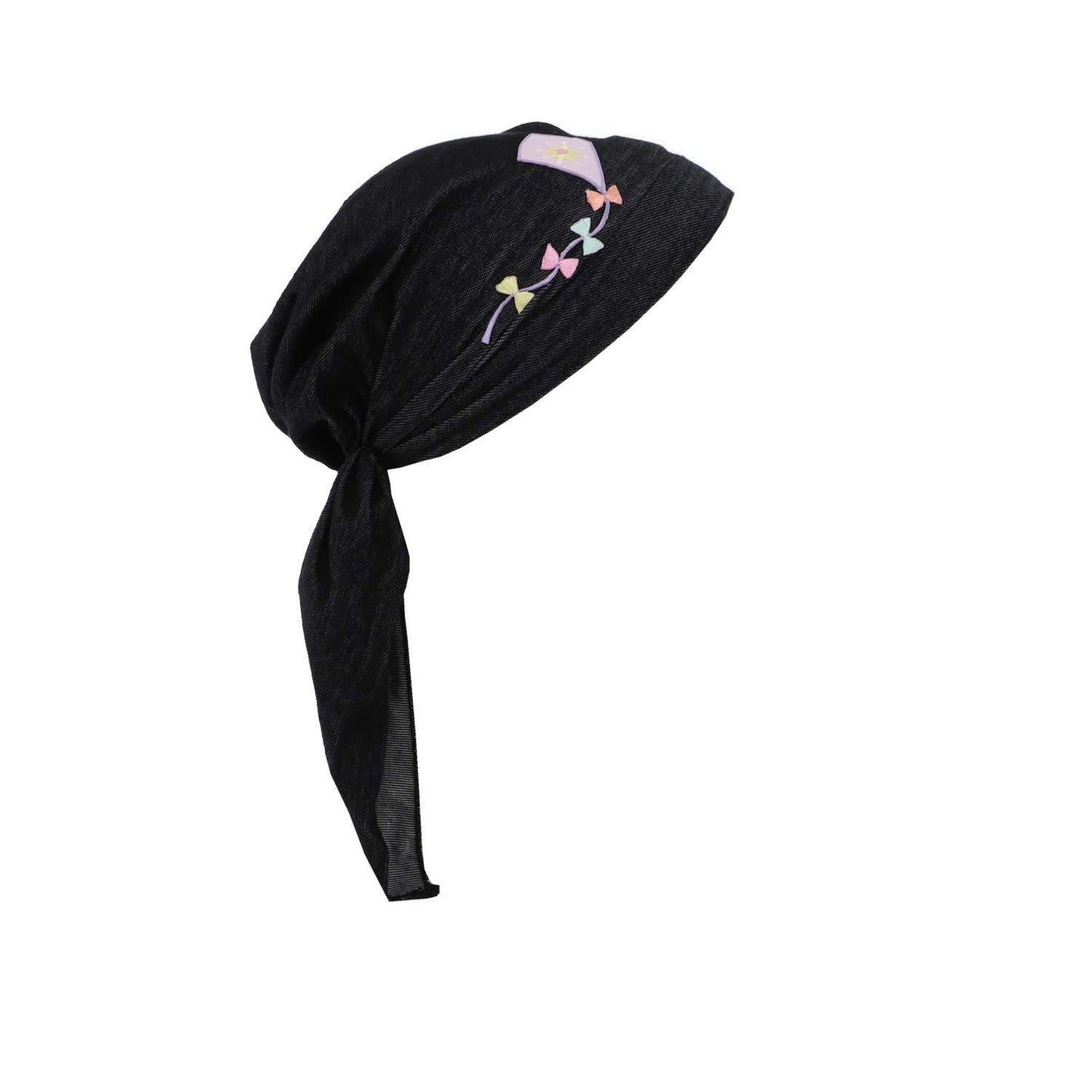 Kite Applique on Child's Pretied Head Scarf Cancer Cap