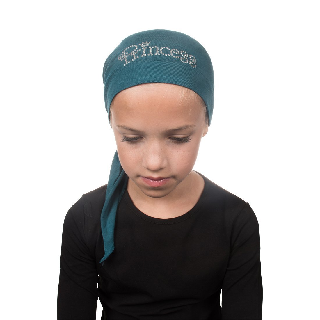 Princess Applique on Child's Pretied Head Scarf Cancer Cap