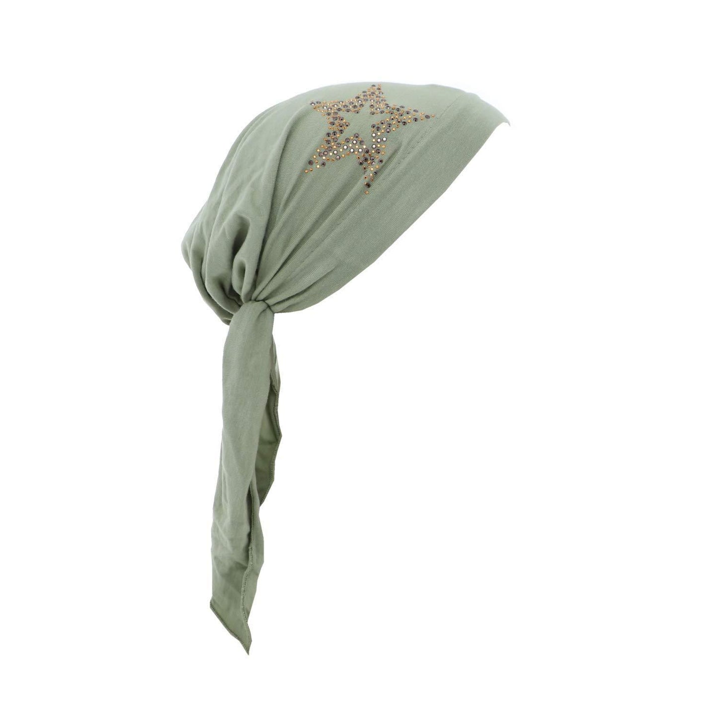 Kids Chemo Cap Pretied Head Scarf with Studded Star