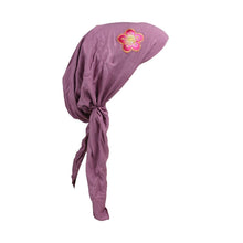 Load image into Gallery viewer, Pretied Headscarf Chemo Cap Modesty Scarf with Pink and Gold Flower