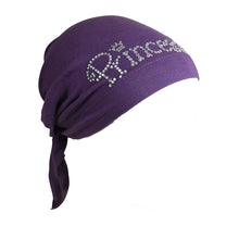 Load image into Gallery viewer, Princess Applique on Child&#39;s Pretied Head Scarf Cancer Cap