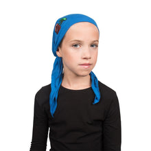 Load image into Gallery viewer, Sequin Cherries Applique on Child&#39;s Pretied Head Scarf Cancer Cap