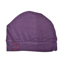 Load image into Gallery viewer, Chemo Beanie Sleep Cap with Red Stud Anchor Applique