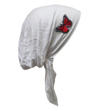 Load image into Gallery viewer, Pre Tied Chemo Head Scarf Bandana Headwear - Red Butterfly