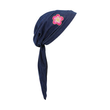 Load image into Gallery viewer, Pretied Headscarf Chemo Cap Modesty Scarf with Pink and Gold Flower