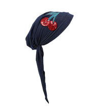 Load image into Gallery viewer, Landana Headscarves Pretied with Large Sequin Cherries