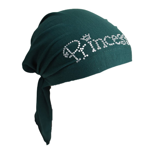 Princess Applique on Child's Pretied Head Scarf Cancer Cap