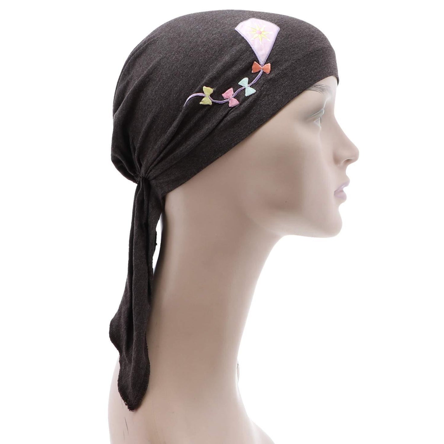 Kite Applique on Child's Pretied Head Scarf Cancer Cap