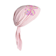 Load image into Gallery viewer, Kids Pretied Head Scarf with Bright Neon Butterfly Studs