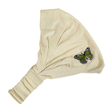 Load image into Gallery viewer, Head Wrap with Green Butterfly Applique