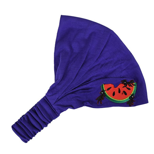 Soft Wide Head Wrap with Watermelon Motif