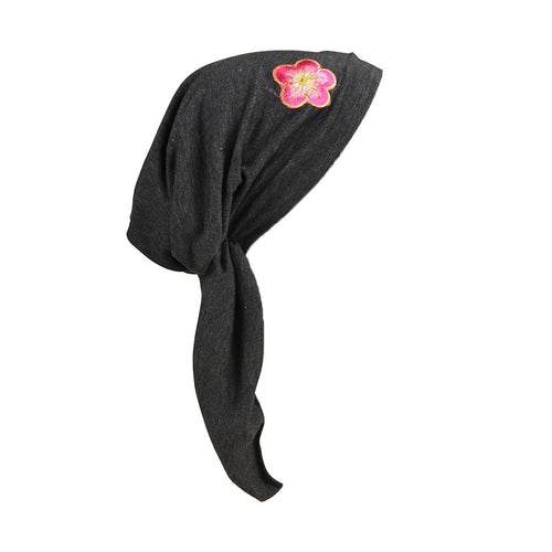 Pretied Headscarf Chemo Cap Modesty Scarf with Pink and Gold Flower