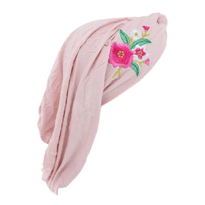 Hair Snood Modesty Head Cover Snood Scarf with Pink Flowers