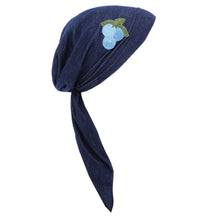 Load image into Gallery viewer, Pretied Headscarf Chemo Cap Modesty with Grape Cluster Applique