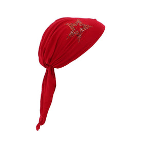 Kids Chemo Cap Pretied Head Scarf with Studded Star