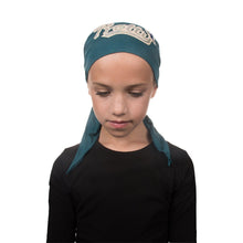 Load image into Gallery viewer, Sequin Pretty Applique on Child&#39;s Pretied Head Scarf Cancer Cap