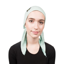 Load image into Gallery viewer, Pre Tied Head Scarf Bandana Headwear Green Butterfly