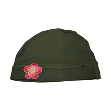 Load image into Gallery viewer, Landana Headscarves Chemo Beanie Sleep Cap with Pink and Gold Flower