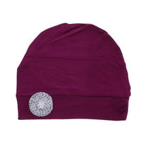 Load image into Gallery viewer, Landana Headscarves Chemo Beanie Sleep Cap Ultra Soft with Lavender Bling