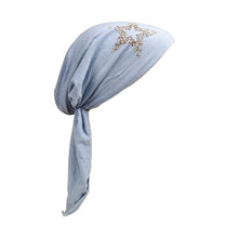 Load image into Gallery viewer, Kids Chemo Cap Pretied Head Scarf with Studded Star