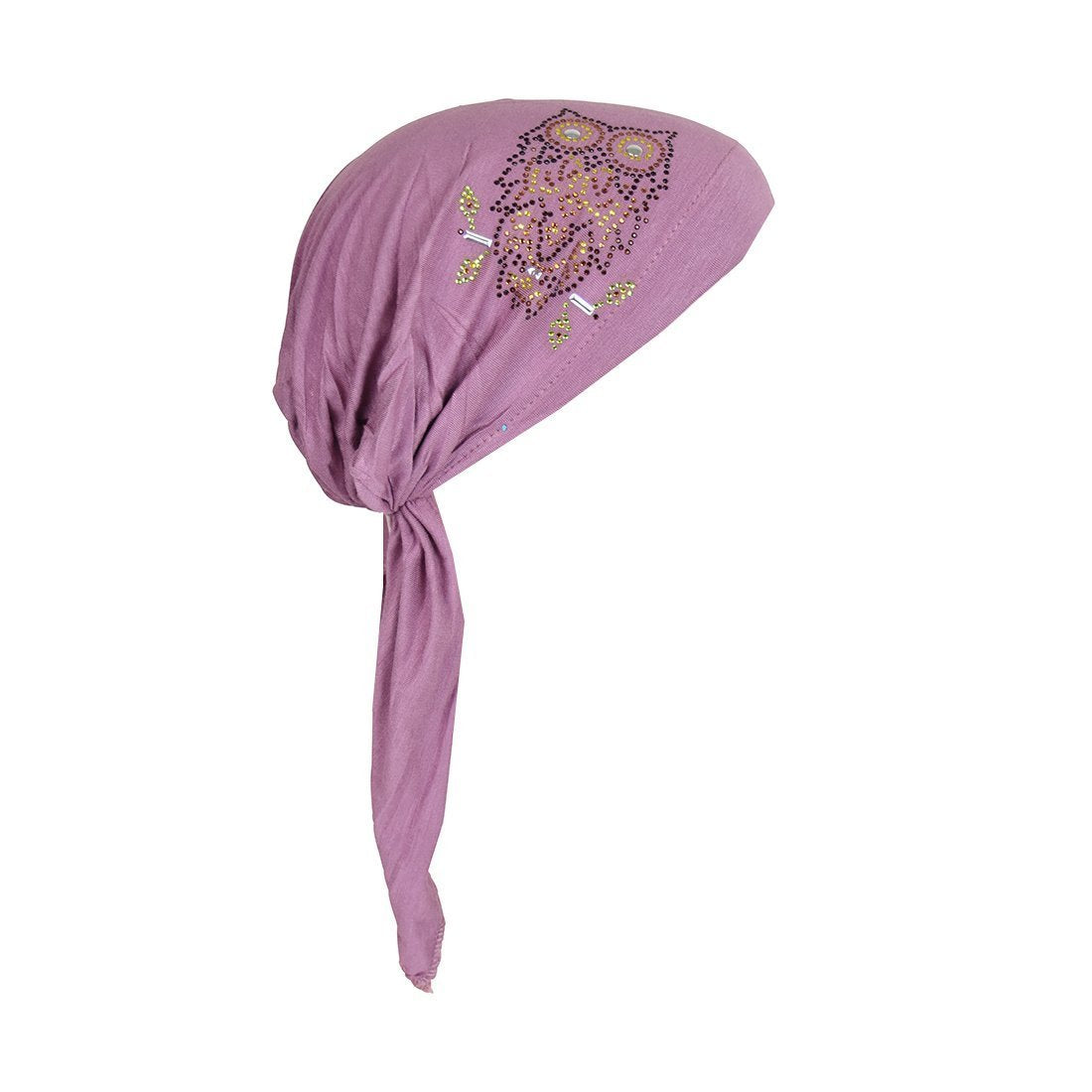 Owl Applique on Child's Pretied Head Scarf Cancer Cap