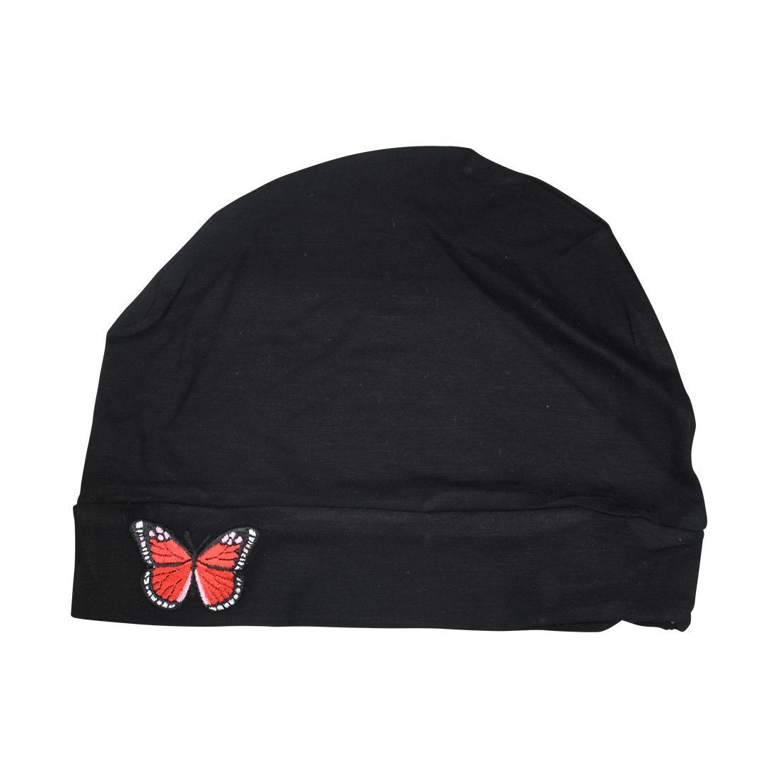 Landana Headscarves Womens Soft Chemo Cap and Sleep Turban with Red Butterfly