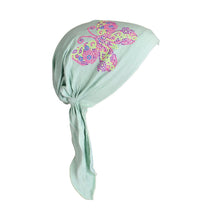 Load image into Gallery viewer, Kids Pretied Head Scarf with Bright Neon Butterfly Studs