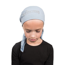 Load image into Gallery viewer, Princess Applique on Child&#39;s Pretied Head Scarf Cancer Cap