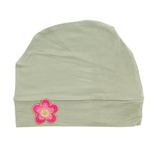 Load image into Gallery viewer, Landana Headscarves Chemo Beanie Sleep Cap with Pink and Gold Flower