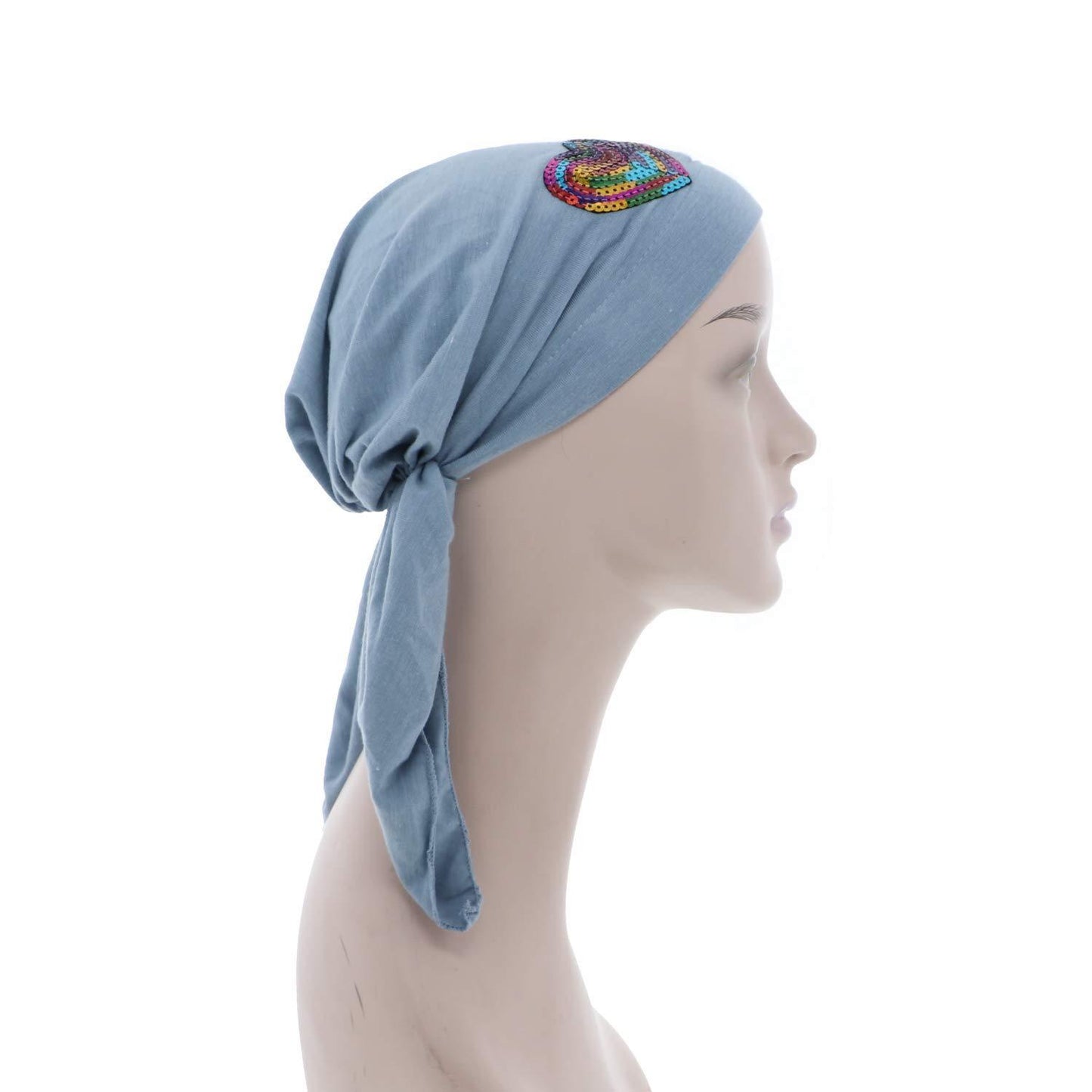 Colorful Sequin HeartChilds Pretied Headscarf