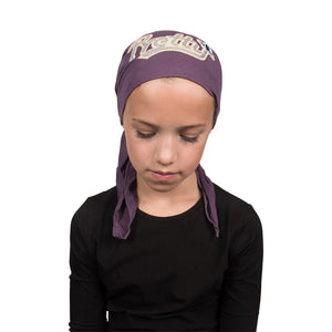 Sequin Pretty Applique on Child's Pretied Head Scarf Cancer Cap