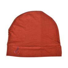 Load image into Gallery viewer, Chemo Beanie Sleep Cap with Red Stud Anchor Applique