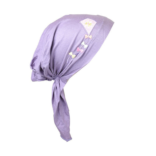 Kite Applique on Child's Pretied Head Scarf Cancer Cap