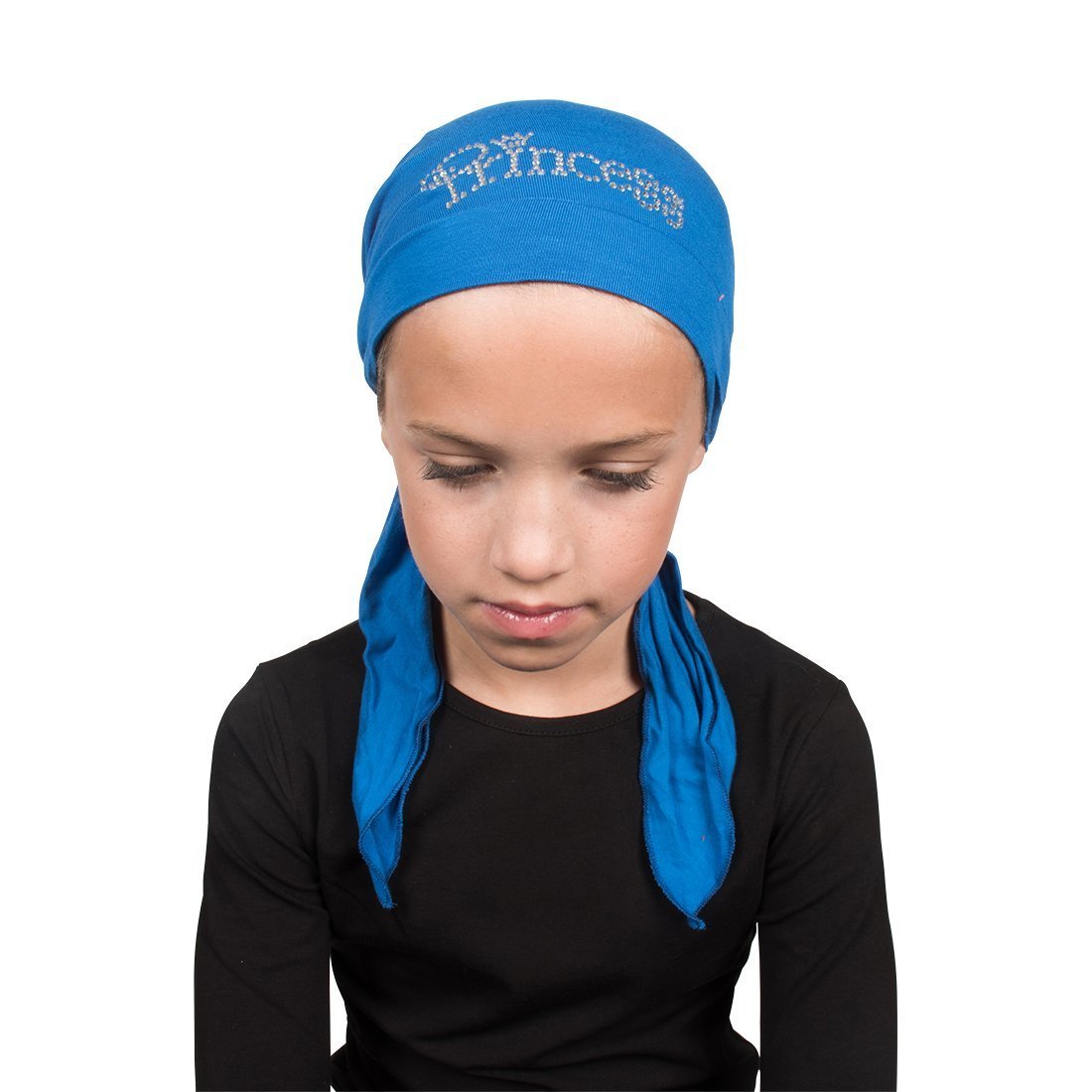 Princess Applique on Child's Pretied Head Scarf Cancer Cap