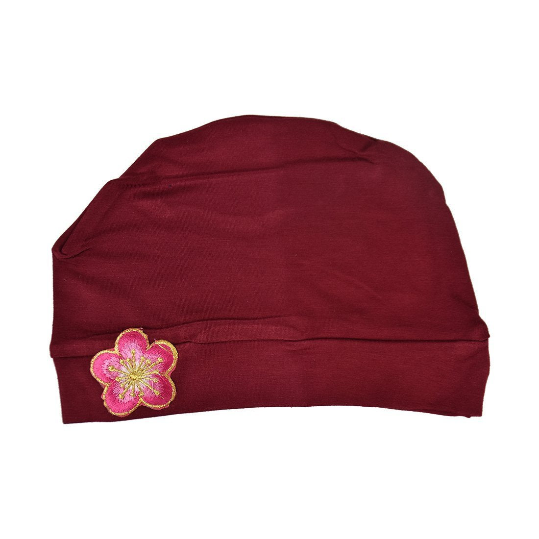 Landana Headscarves Chemo Beanie Sleep Cap with Pink and Gold Flower