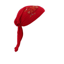 Load image into Gallery viewer, Owl Applique on Child&#39;s Pretied Head Scarf Cancer Cap