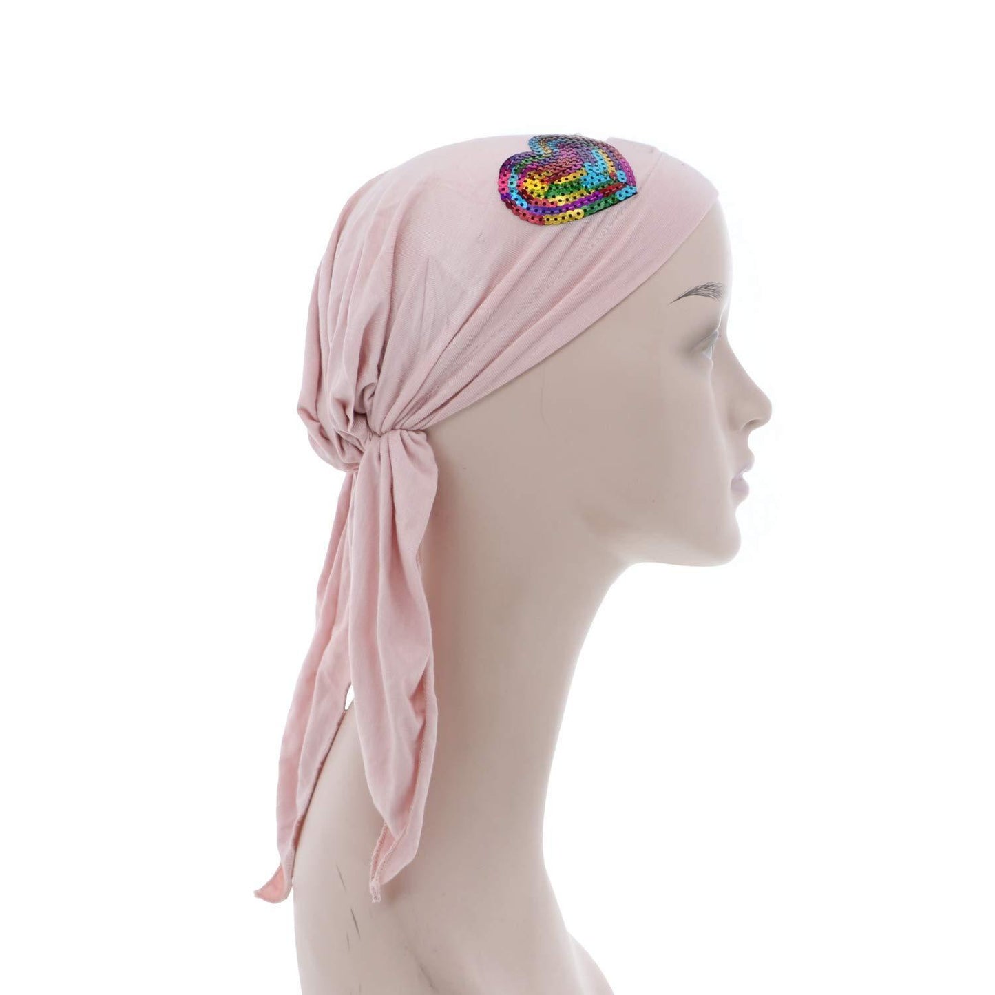 Colorful Sequin HeartChilds Pretied Headscarf