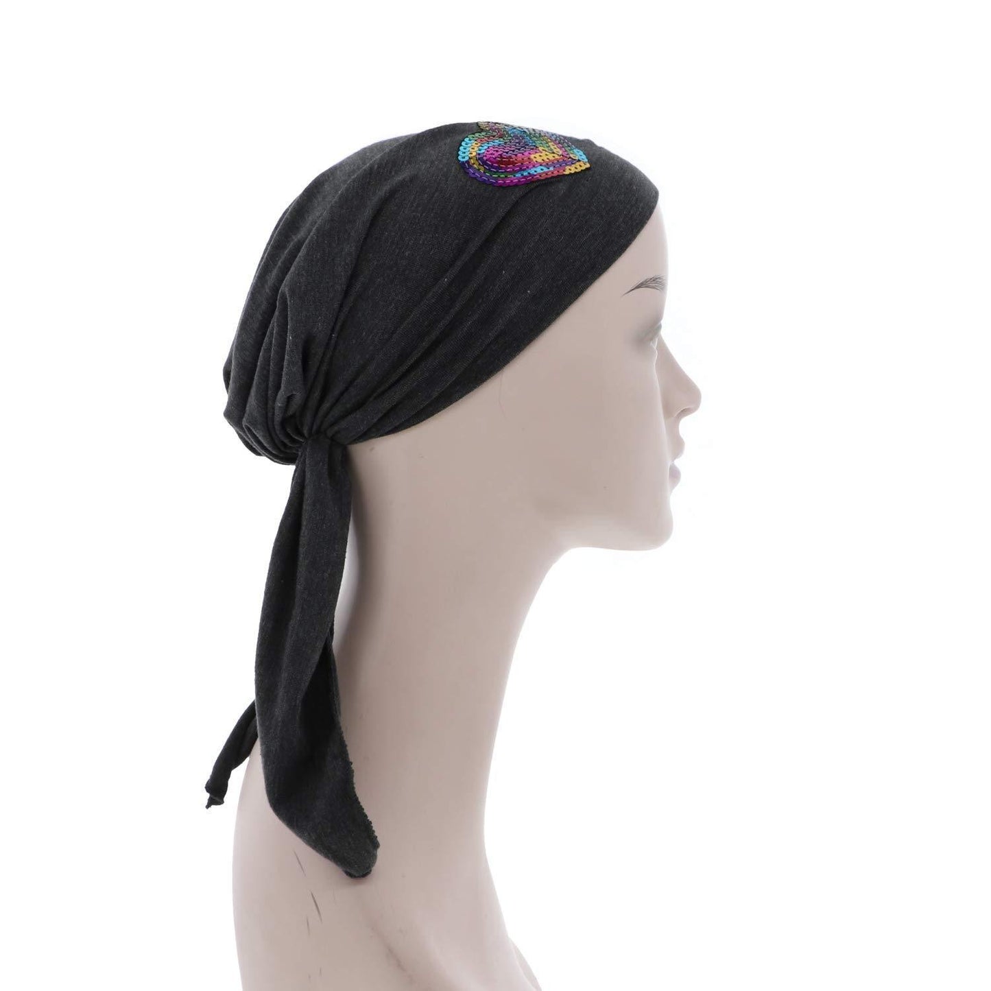 Colorful Sequin HeartChilds Pretied Headscarf