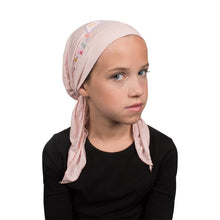 Load image into Gallery viewer, Kite Applique on Child&#39;s Pretied Head Scarf Cancer Cap