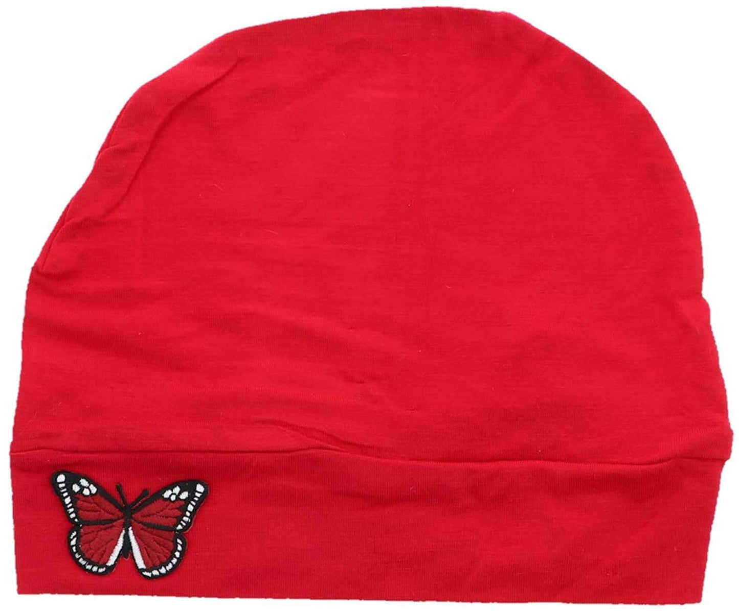 Landana Headscarves Womens Soft Chemo Cap and Sleep Turban with Red Butterfly