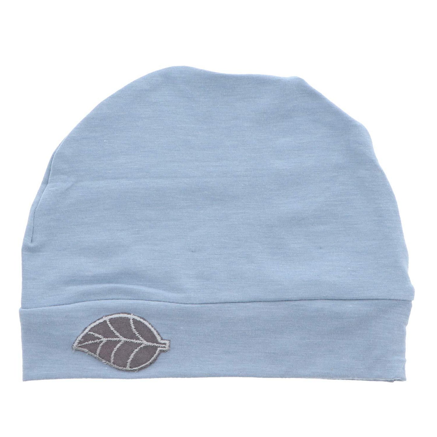 Womens Soft Sleep Cap Comfy Cancer Hat with Grey Leaf Applique