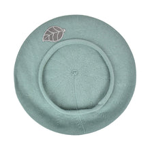 Load image into Gallery viewer, Grey Leaf Applique on Beret for Women 100% Cotton-Green