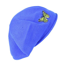 Load image into Gallery viewer, Green Butterfly on Beret for Women 100% Cotton-Green