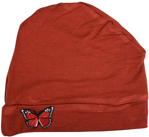 Landana Headscarves Womens Soft Chemo Cap and Sleep Turban with Red Butterfly