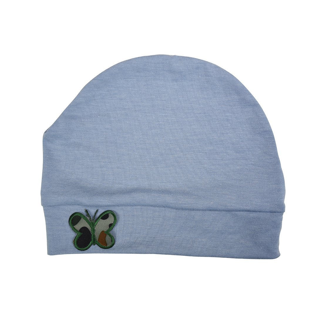 Soft Chemo Cap Cancer Beanie with Green Camo Butterfly