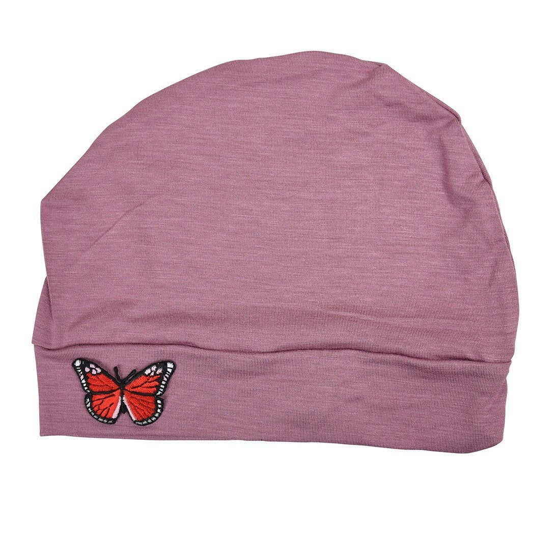 Landana Headscarves Womens Soft Chemo Cap and Sleep Turban with Red Butterfly