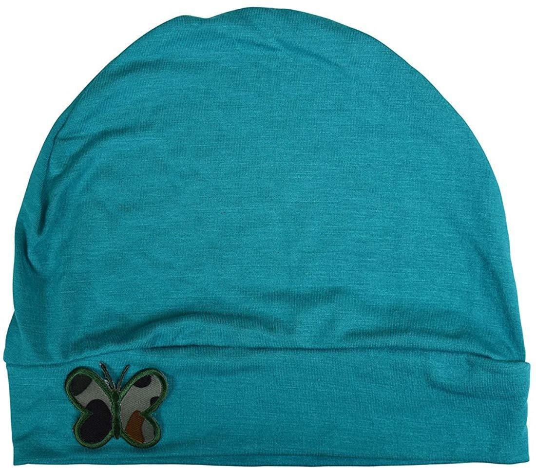 Soft Chemo Cap Cancer Beanie with Green Camo Butterfly