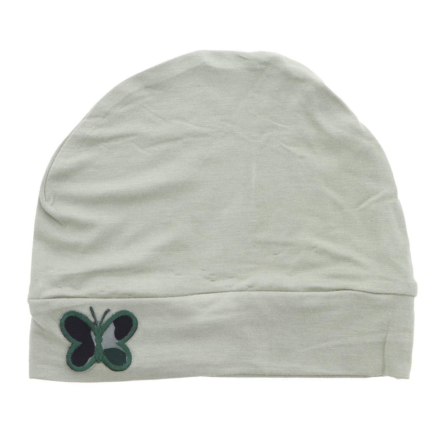 Soft Chemo Cap Cancer Beanie with Green Camo Butterfly